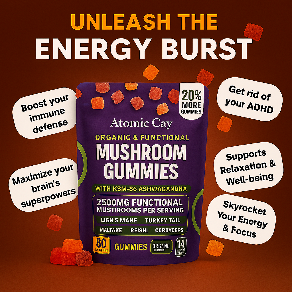 Atomic Cay™ Mushroom Ashwagandha Gummies