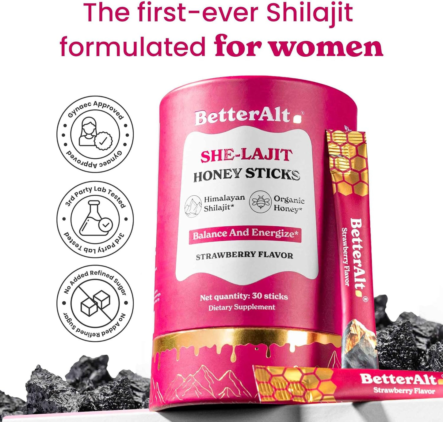 🍓 She-Lajit™ Honey Sticks – Balance & Energize Naturally