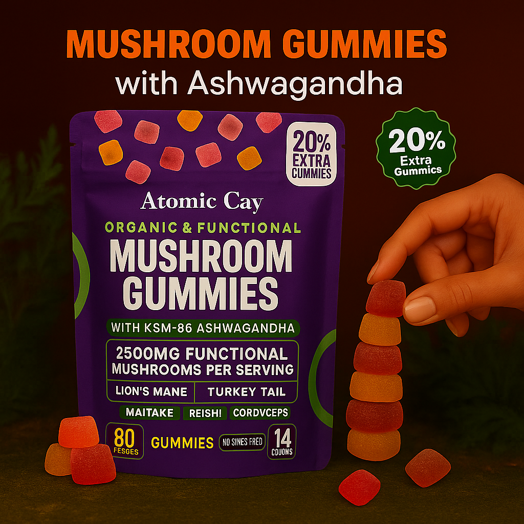 Atomic Cay™ Mushroom Ashwagandha Gummies